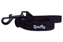 Поводок для собак LionPets со светоотражающими полосками (Чёрный) LP-710-1