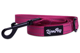 Поводок для собак LionPets со светоотражающими полосками (Розовый) LP-710-3