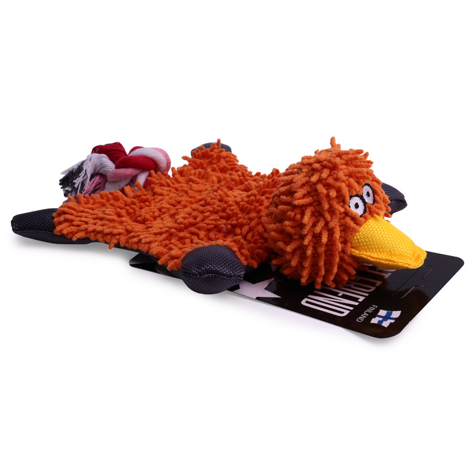 Игрушка для собак LionPets "швабра" Утка UT1028 (Оранжевая) 32х19 см